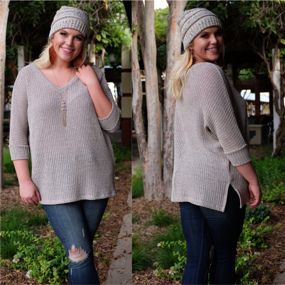 PLUS Oatmeal knit Sweater Tunic